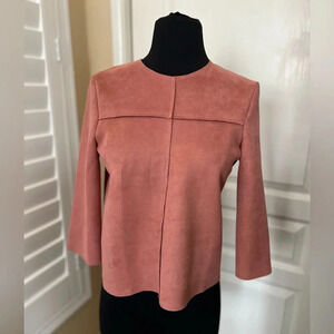 Zara | Pink/Salmon Suede Shirt - Size S